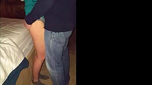 husband shares horny wife with friend in bedroom