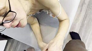 Horny Mature Rita Sucks Black Cock POV with Cumshot.