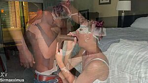 hotwife says, join us for this sexy threesome, guys. vxn gets bent over for facials and creampies.