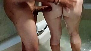 Latina Sucks Cock In Bathtub