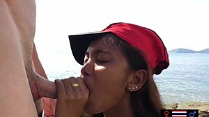 Public blowjob by asian teen girlfriend for big dick boyfriend