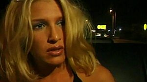 Watch this cougar deepthroat and get fucked in the car, cumshot on her tits. Who's watching?
