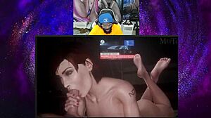 juri han blows femshep while widowmaker cowgirls fuck and seraphine takes backshot in tight ass street fight