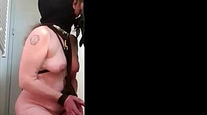 bound slave gives bj and gets cum after piss