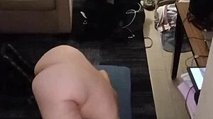 hot milf with big natural tits does naked yoga stretches