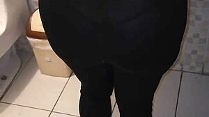 she came in transparent leggings and thong