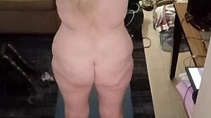 hot milf with big natural tits does naked yoga stretches