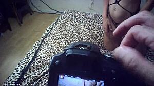 Brunette babe gets cum on tits, continues missionary fuck.