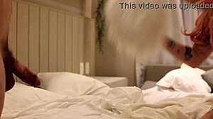 straight-jacket babe with pink hair and muscular bodybuilder tits