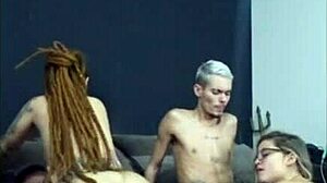 redhead with dreads rides friend while wife sucks me