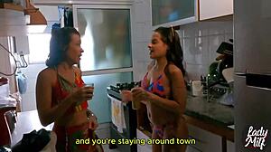 emotional lesbian sluts complain about husbands then have passionate sex in bed