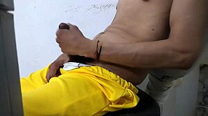 A Latino In Heat Reveals His Impressive Presence In A Homemade Neighbor Setting.