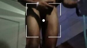 Skinny amateur with small waist gets coached by big black cock outdoors