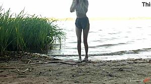 Teen redhead mia masturbates intensely