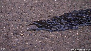 sally pisses outdoors in public solo scene