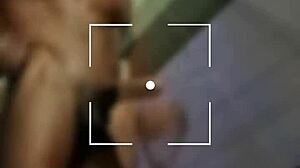 Skinny amateur with small waist gets coached by big black cock outdoors