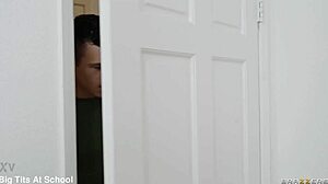 Horny jailbird Lulu Chu craves cock, getting fucked in kitchen by Reese Robbins