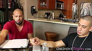 Teen Girl Dominated By Two Men