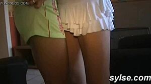 Gangbang for two milf teachers and lesbian strapon action