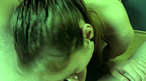 Girlfriend sucks off her boyfriend, but oops, she makes a little mess with her cute mouth