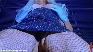 Mature Hot Blonde With Hairy Pussy And Delicious Natural Tits Masturbates Her Tasty Big Ass