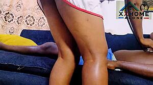 Busty Ebony Nurse Helps Client Erect