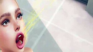 Virtual shower scene with grant dynamo and kitten