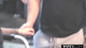 Blonde hotwife candice holds hubby's hand as she takes monster bbc with deepthroat and pussy play