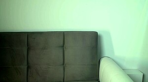 Beauty in Denim Skirt Shows Ass with Toy Inside