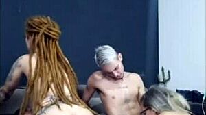 redhead with dreads rides friend while wife sucks me