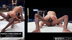 Blonde hotwife candice holds hubby's hand as she takes monster bbc with deepthroat and pussy play