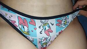 my stepdaughter says, look at my tight pussy in these new panties