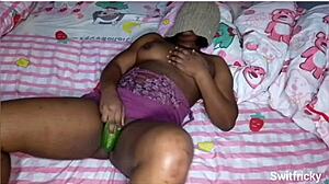 i'm fuckin my horny pot with a cucumber