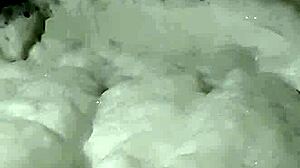 Cyno enjoys a suggestive bubble bath in cosplay costume