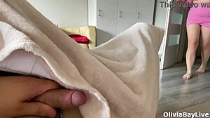 Stepmother gets ready for party while I jerk off secretly