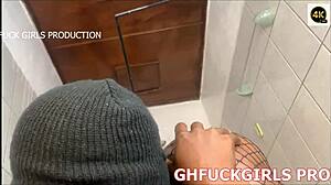 Ghanaian Neighbor Bounces On Big Black Cock In Bathroom