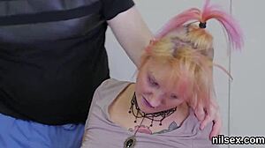 Spicy chick gets brutal anal therapy in the asylum, deepthroat and ass licking