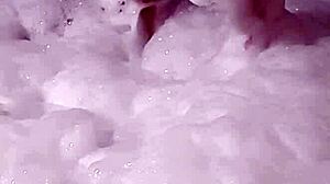 Cyno enjoys a suggestive bubble bath in cosplay costume