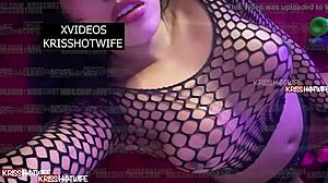 Halloween Kriss Hotwife Slut Cumming On Huge Cock Toy With Big Tits