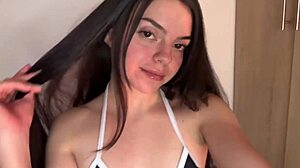 Beautiful Colombian Teen Fingers Herself In Dorm