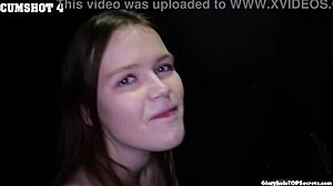 does the cum taste good ava as she swallows at gloryhole