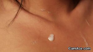 Nasty Babe Gets Sperm Load on Face Sucking All Sperm
