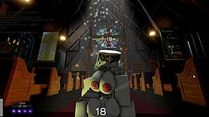 Roblox bends nun over for hardcore church fucking