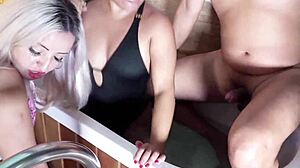 sex with two blondes in bathtub orgy bareback