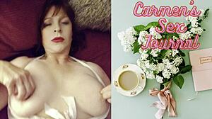 奶奶Carmen，舔那根鸡巴然后射精！