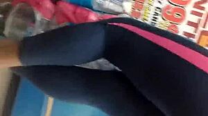 I hided the camera for her ass in leggings candidly
