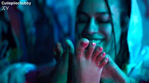 tickling feet and playing with pussy with lesbian friend