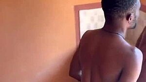 Almost caught fucking outdoors by big dick black boy