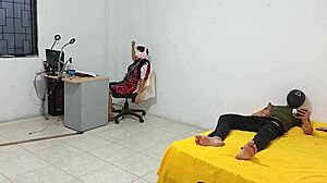 Young 18+ Step Sister Sits While I Masturbate For Her