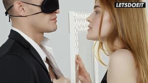 Petite redhead Jia Lissa's pussy fucked hard in cowgirl position.